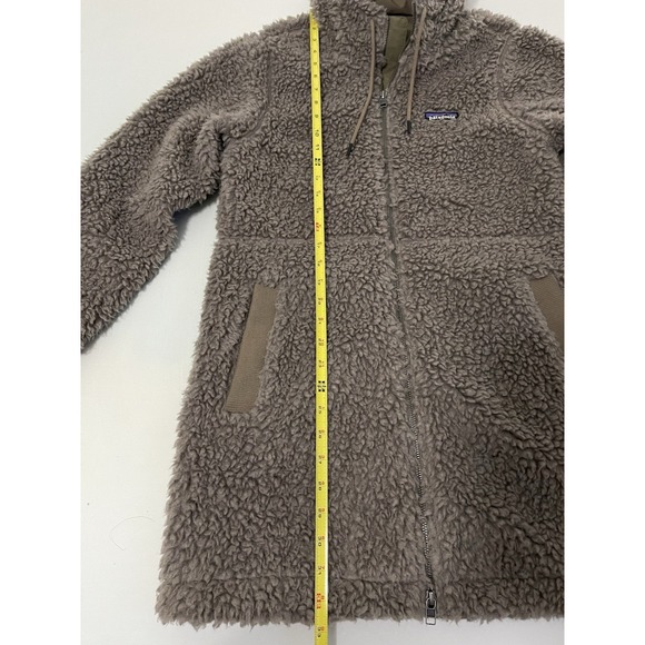 Patagonia Jacket Womens Small Brown Dusty Mesa Fleece Sherpa Parka Coat Hooded - Picture 4 of 9